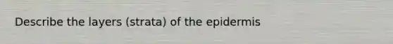 Describe the layers (strata) of the epidermis