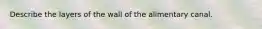 Describe the layers of the wall of the alimentary canal.