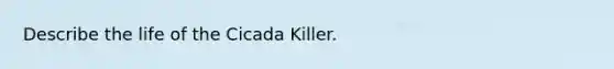 Describe the life of the Cicada Killer.