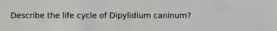 Describe the life cycle of Dipylidium caninum?