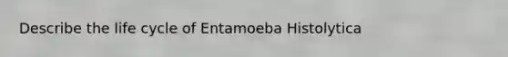 Describe the life cycle of Entamoeba Histolytica