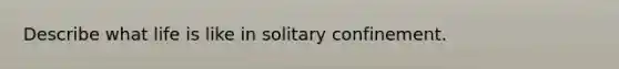 Describe what life is like in solitary confinement.