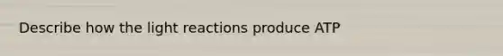 Describe how the light reactions produce ATP