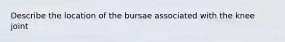 Describe the location of the bursae associated with the knee joint