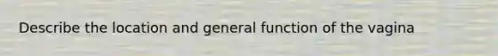 Describe the location and general function of the vagina