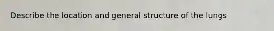 Describe the location and general structure of the lungs