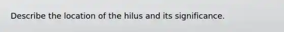 Describe the location of the hilus and its significance.