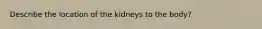 Describe the location of the kidneys to the body?