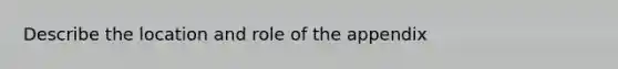 Describe the location and role of the appendix