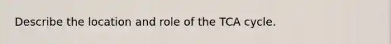 Describe the location and role of the TCA cycle.