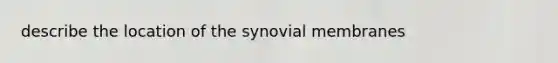 describe the location of the synovial membranes