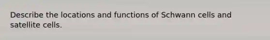 Describe the locations and functions of Schwann cells and satellite cells.