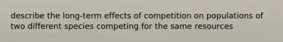 describe the long-term effects of competition on populations of two different species competing for the same resources