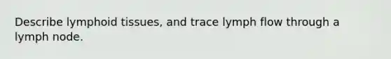 Describe lymphoid tissues, and trace lymph flow through a lymph node.