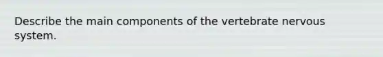 Describe the main components of the vertebrate nervous system.