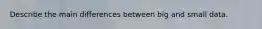 Describe the main differences between big and small data.