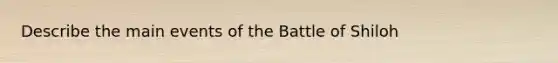 Describe the main events of the Battle of Shiloh