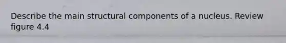 Describe the main structural components of a nucleus. Review figure 4.4