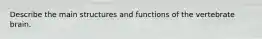 Describe the main structures and functions of the vertebrate brain.