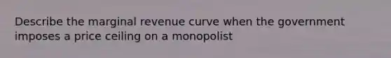 Describe the marginal revenue curve when the government imposes a price ceiling on a monopolist