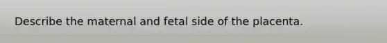 Describe the maternal and fetal side of the placenta.