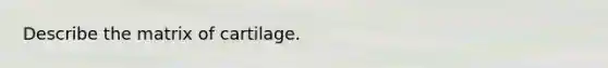 Describe the matrix of cartilage.