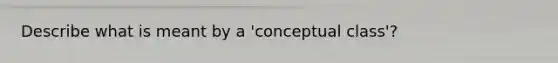 Describe what is meant by a 'conceptual class'?