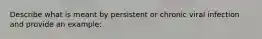 Describe what is meant by persistent or chronic viral infection and provide an example: