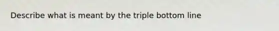 Describe what is meant by the triple bottom line