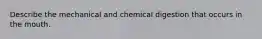 Describe the mechanical and chemical digestion that occurs in the mouth.