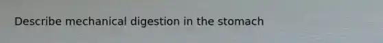 Describe mechanical digestion in the stomach