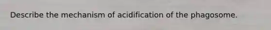 Describe the mechanism of acidification of the phagosome.