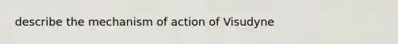 describe the mechanism of action of Visudyne