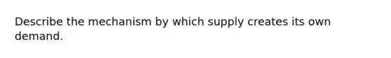 Describe the mechanism by which supply creates its own demand.