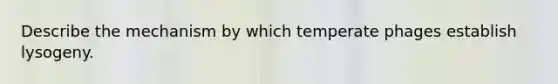 Describe the mechanism by which temperate phages establish lysogeny.