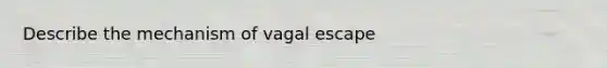 Describe the mechanism of vagal escape