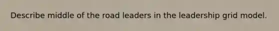 Describe middle of the road leaders in the leadership grid model.