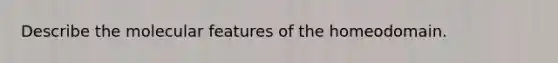 Describe the molecular features of the homeodomain.