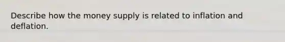 Describe how the money supply is related to inflation and deflation.