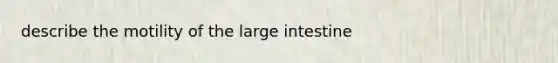 describe the motility of the large intestine