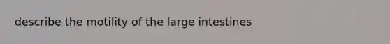 describe the motility of the large intestines