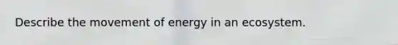 Describe the movement of energy in an ecosystem.