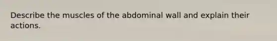 Describe the muscles of the abdominal wall and explain their actions.