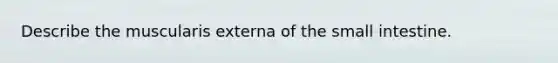 Describe the muscularis externa of the small intestine.