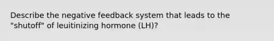 Describe the negative feedback system that leads to the "shutoff" of leuitinizing hormone (LH)?