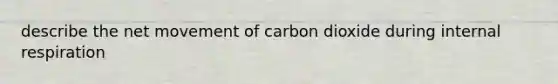 describe the net movement of carbon dioxide during internal respiration