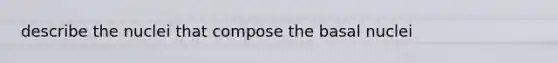 describe the nuclei that compose the basal nuclei