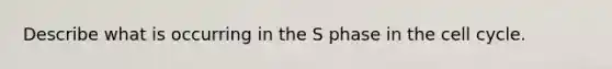 Describe what is occurring in the S phase in the cell cycle.