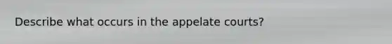 Describe what occurs in the appelate courts?