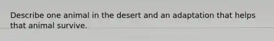 Describe one animal in the desert and an adaptation that helps that animal survive.